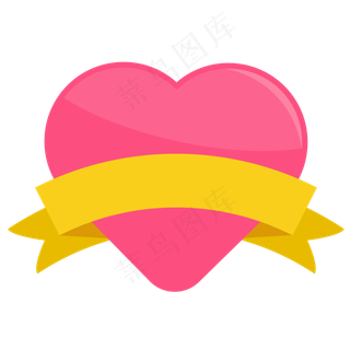 七夕情人节粉色扁平化爱心边框对
