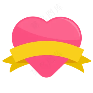 七夕情人节粉色扁平化爱心边框对
