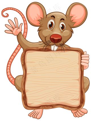 白底可爱鼠标板模板