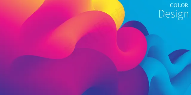 流畅的颜色。液体形状。墨水飞溅。