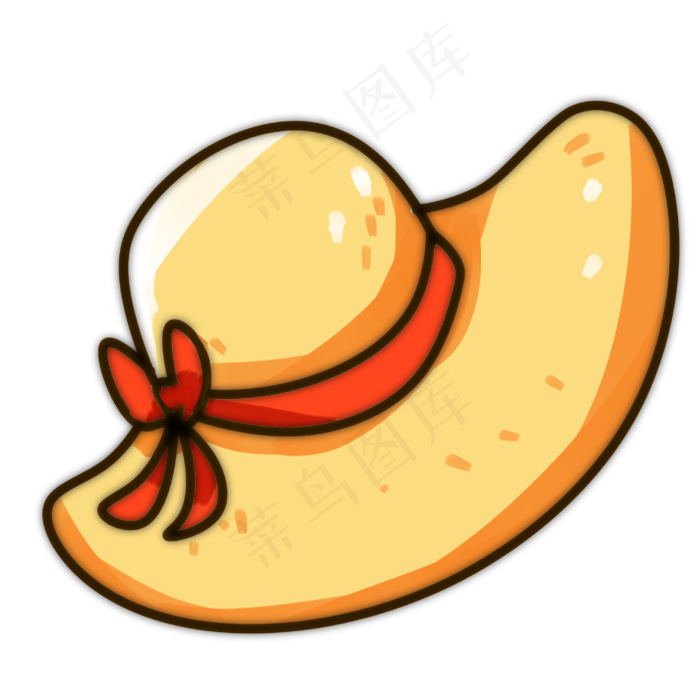 女士黄色帽子插画