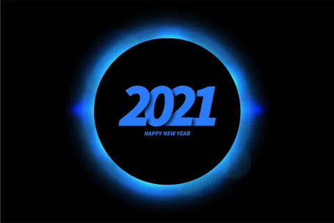 带有抽象圆波的新年贺卡