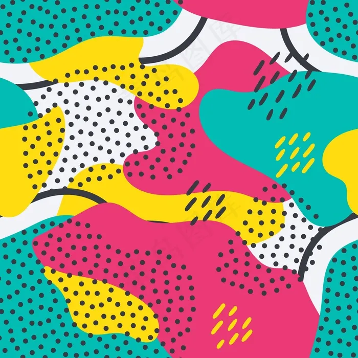 手绘抽象元素图案eps,ai矢量模版下载