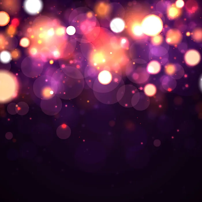 喜庆的紫色和金色明亮的背景与五颜六色的灯光波基。概念贺卡。魔术节日海报，横幅banner。夜亮金色闪耀着淡淡的抽象eps,ai矢量模版下载