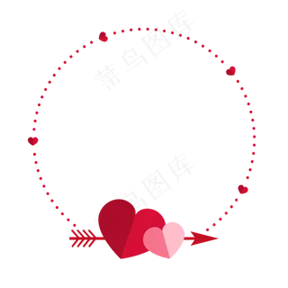 爱心圆形边框7