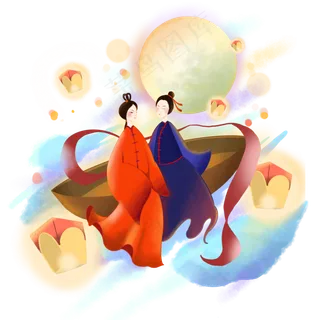 七夕孔明灯牛郎织女鹊桥相会