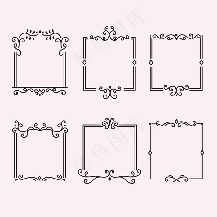 复古装饰框系列eps,ai矢量模版下载