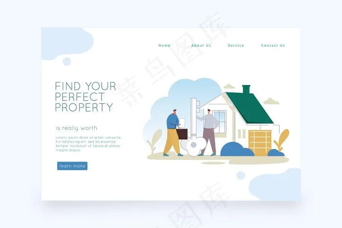 房地产登陆页设计eps,ai矢量模版下载