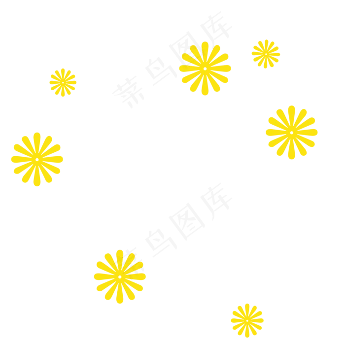 七夕可爱黄色小花(2000X2000(DPI:300))psd模版下载