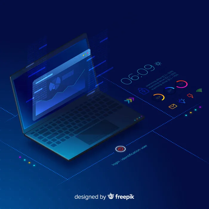 梯度等距笔记本电脑技术背景eps,ai矢量模版下载