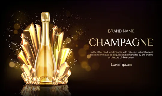 香槟酒瓶,金色水晶横幅banner 香槟酒瓶,金色水晶横幅banner