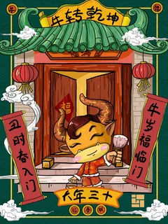牛年插画 牛年海报 新春海报 牛年插画 牛年海报 新春海报