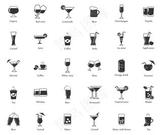 简单的饮料图标集。