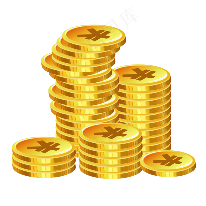 发光的钱堆金币堆(2000*2000px 300 dpi )ai矢量模版下载