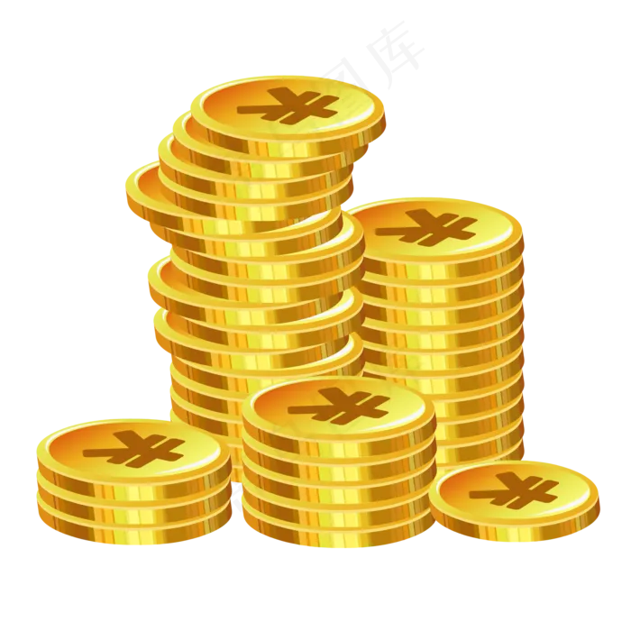 发光的钱堆金币堆(2000*2000px 300 dpi )ai矢量模版下载