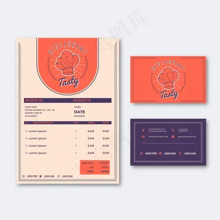 抽象餐厅菜单模板