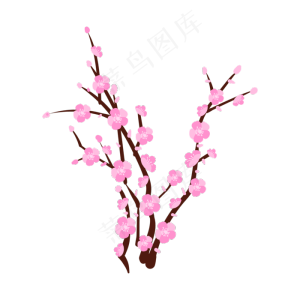 粉色梅花枝