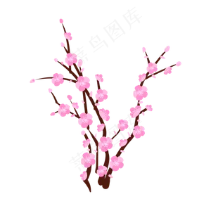 粉色梅花枝