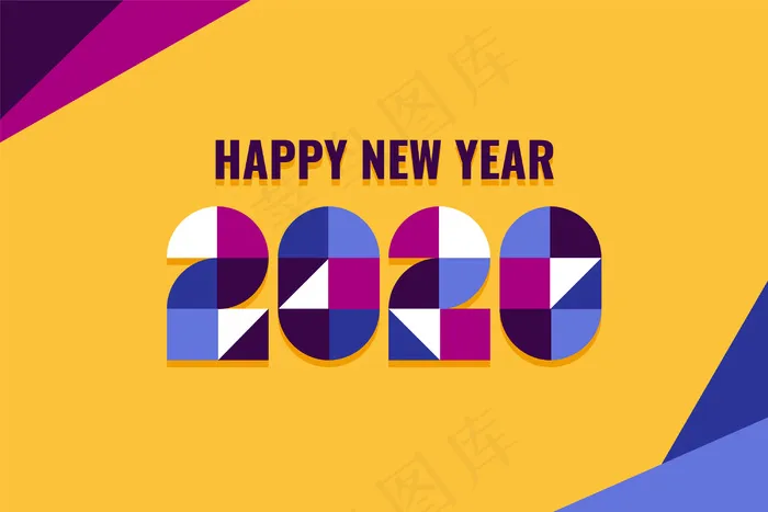 2020年新年平面设计壁纸eps,ai矢量模版下载