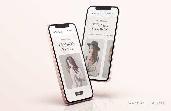 红色和金色手机屏幕实物模型样机与手机app移动应用程序app演示模板