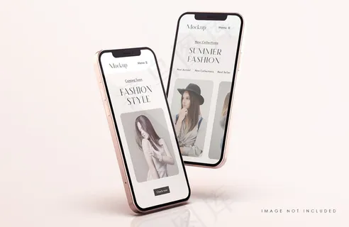 红色和金色手机屏幕实物模型样机与手机app移动应用程序app演示模板