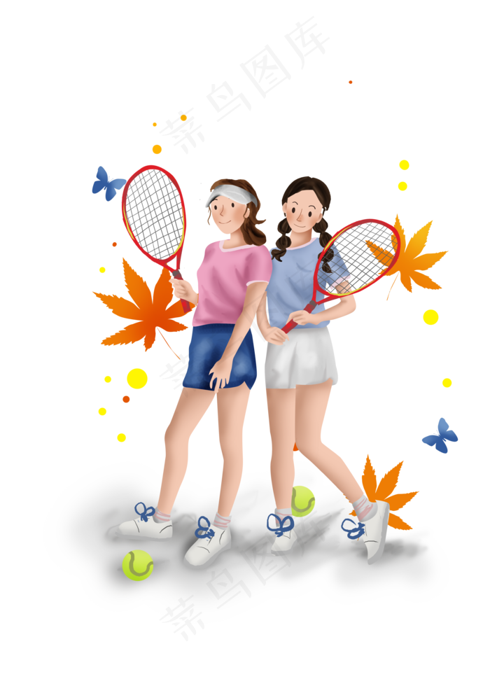 网球公开赛网球和女孩
