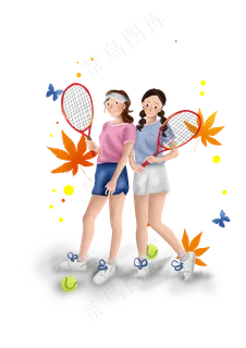 网球公开赛网球和女孩