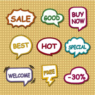 购物标签设置在虚线背景上