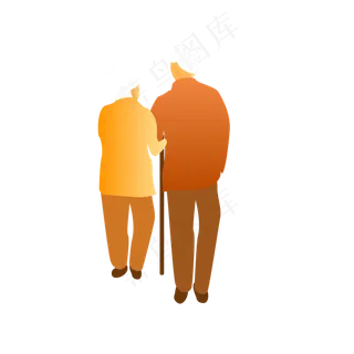 重阳节敬老节老人背影