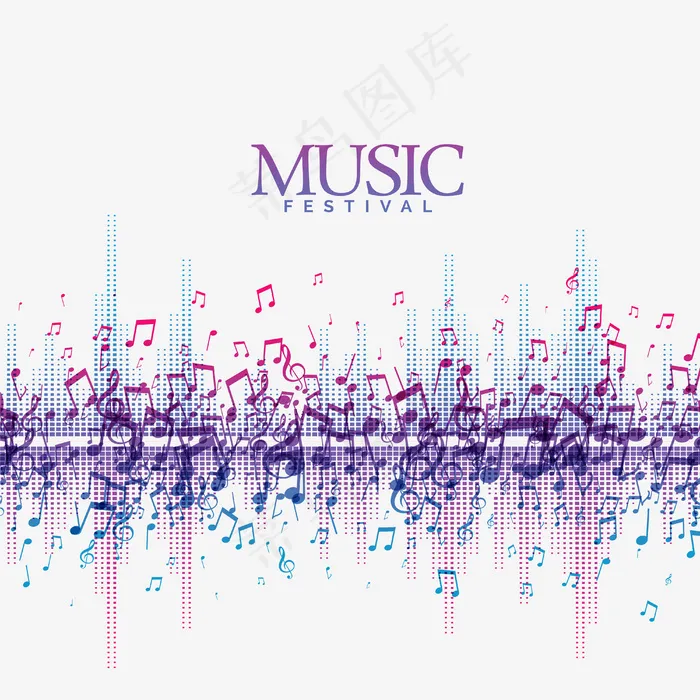 抽象音乐背景，有声歌曲拍打着波浪eps,ai矢量模版下载