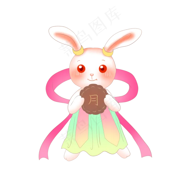 中秋节吃月饼玉兔(2000X2000(DPI:299))psd模版下载