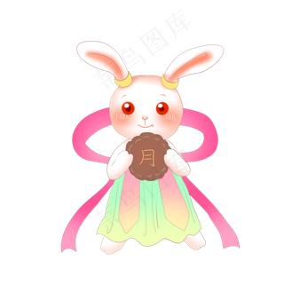 中秋节吃月饼玉兔