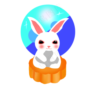 坐在月饼上的玉兔