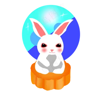 坐在月饼上的玉兔