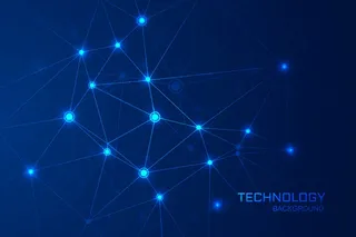 具有连接多边形线设计的抽象技术科学背景