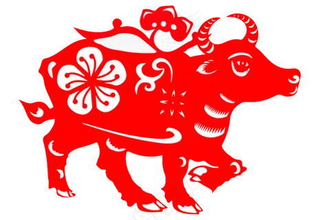 剪纸牛年