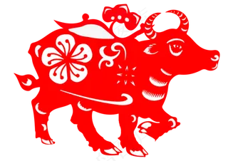 剪纸牛年
