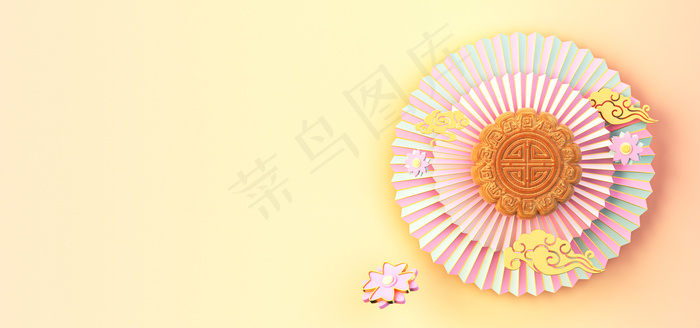 小清新风格中秋节创意背景