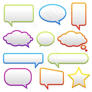 白色背景上带阴影的弹出气泡