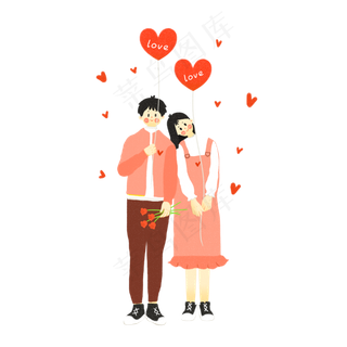 PSD源文件情人节情侣约会爱心