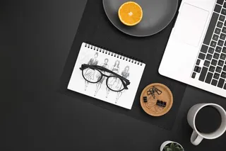 顶视图桌面装饰