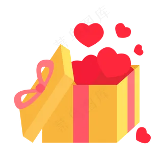 七夕节蝴蝶结爱心礼物礼盒