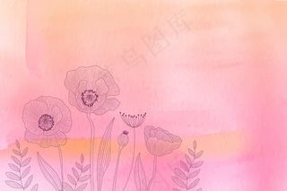 水彩背景与手绘元素