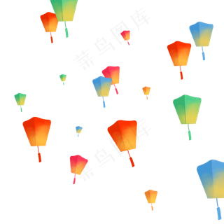 彩色古风孔明灯