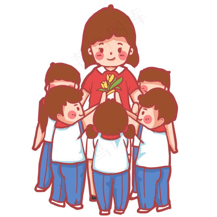 同学们给老师献花