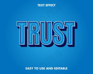 信任文本效果。可编辑的文本效果和易于使用。高级矢量图