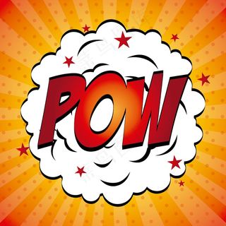 黄色背景矢量插图上的波普艺术设计