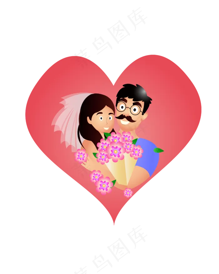 手绘卡通情侣人物(4167*5208px 300 dpi )ai矢量模版下载