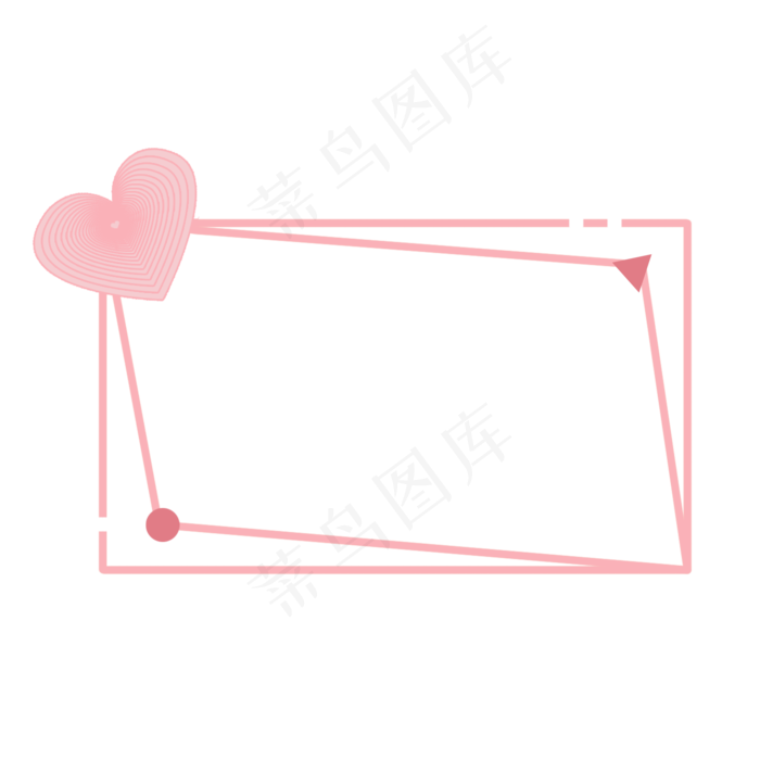 七夕粉色爱心画框(2000X2000(DPI:300))psd模版下载