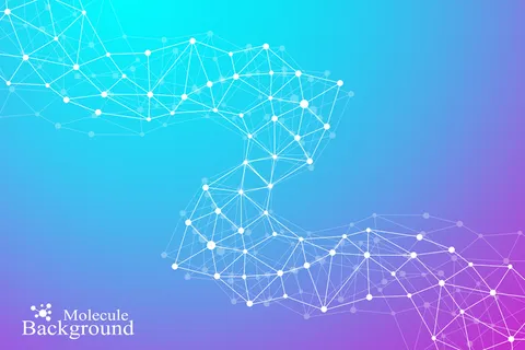 具有连接线和点的几何抽象背景。分子结构 dna 或神经元组成。矢量图。 具有连接线和点的几何抽象背景。分子结构 dna 或神经元组成。矢量图。